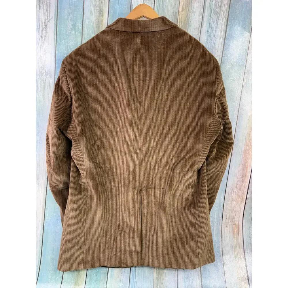 Dockers Corduroy Brown Blazer Sports Coat 46L Two Button Cotton Jacket